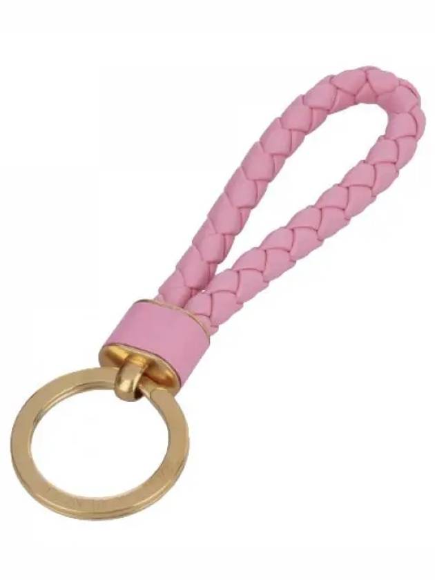 Intrecciato Lambskin Key Holder Pink - BOTTEGA VENETA - BALAAN 2