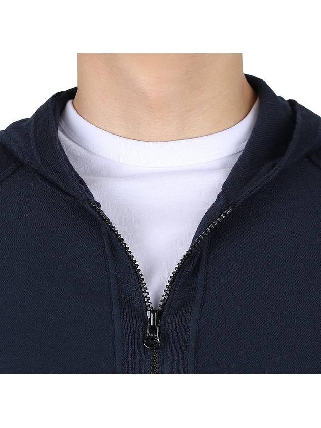 Logo Patch Zip Up Hoodie Navy - STONE ISLAND - BALAAN 8