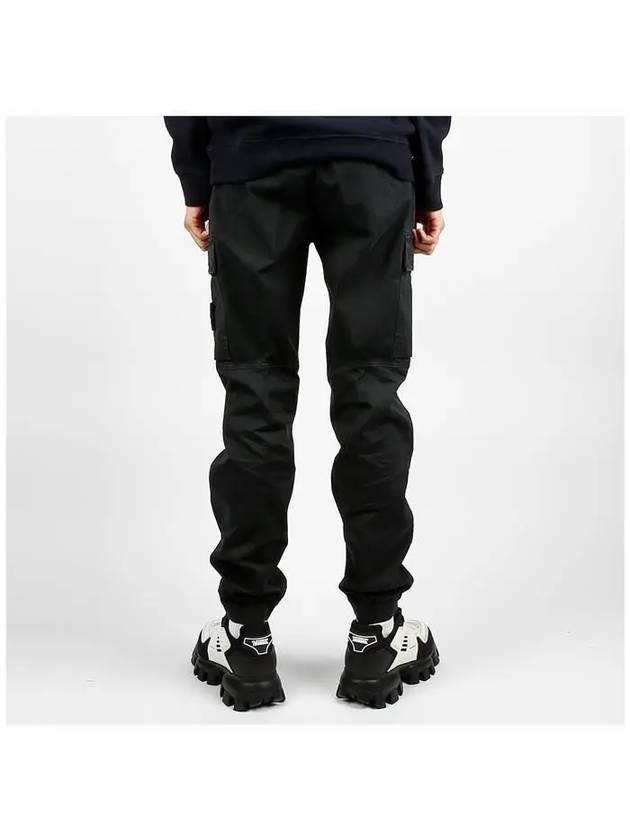 Stretch Cotton Cargo Straight Pants Black - STONE ISLAND - BALAAN 5