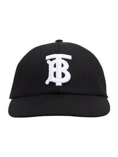 Hat logo embroidery ball cap black - BURBERRY - BALAAN 1