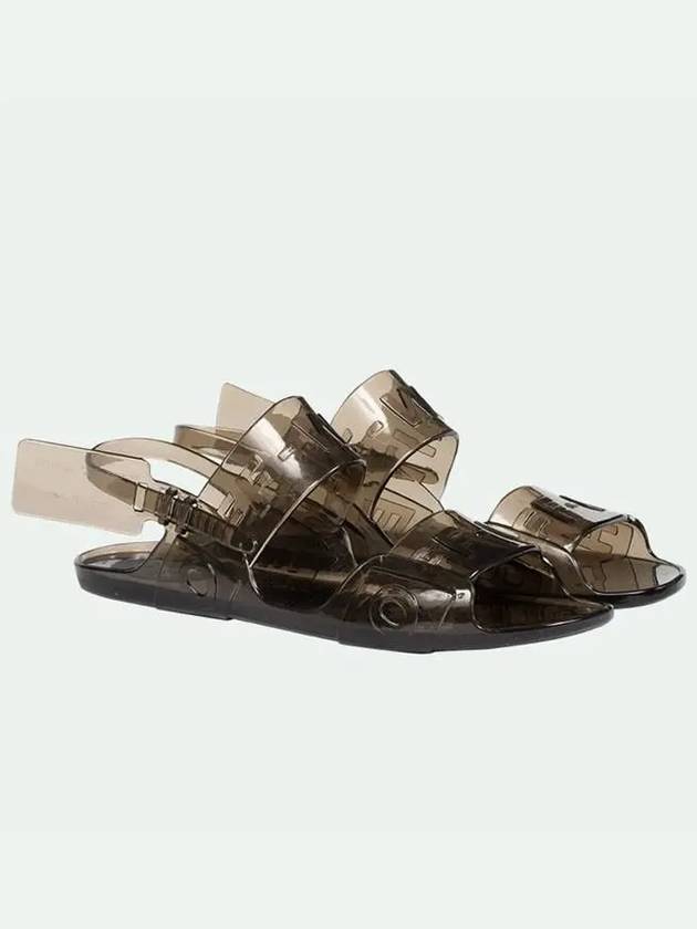 Logo Jelly Sandals Brown - OFF WHITE - BALAAN 4