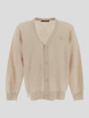 Face Logo Applique Wool Cardigan Beige - ACNE STUDIOS - BALAAN 2