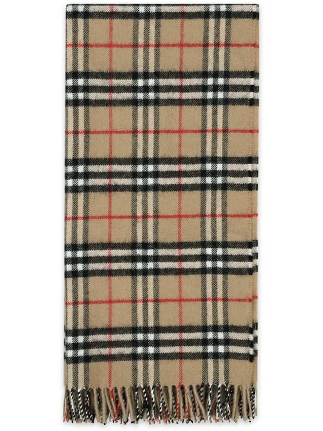 Kids Check Cashmere Muffler Beige - BURBERRY - BALAAN 4