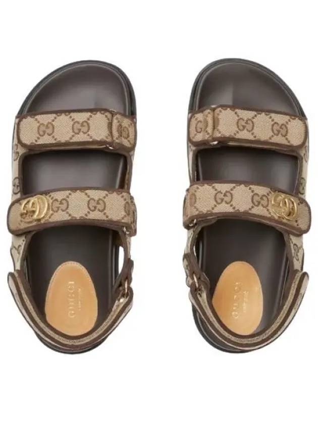 Double G Canvas Sandals Beige - GUCCI - BALAAN 2