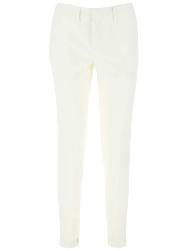 Women's Front Pleated Slacks White - SAINT LAURENT - BALAAN 2