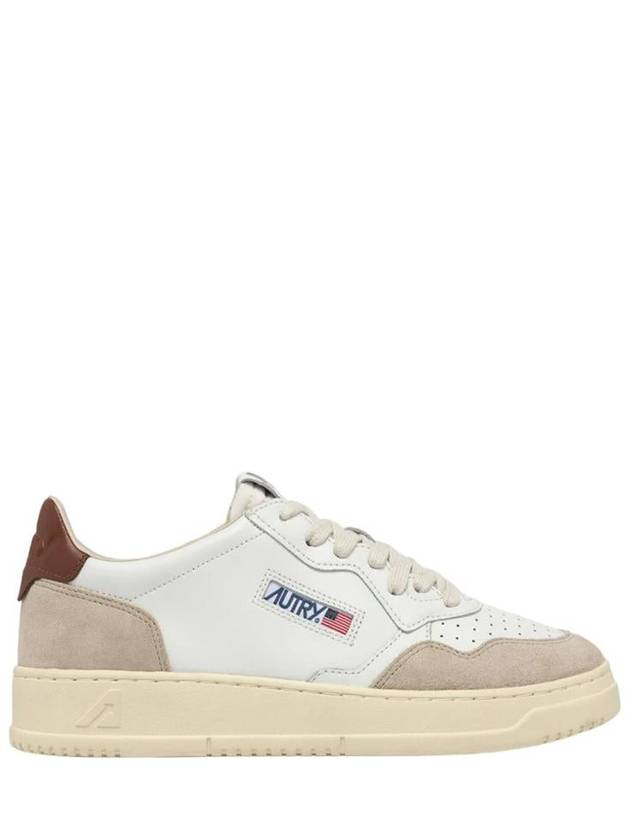 Autry Medalist Low Sneakers In White And Brown Leather And Suede - AUTRY - BALAAN 1