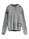 Logo Patch Long Sleeve Knit Top Black White - ACNE STUDIOS - BALAAN 2