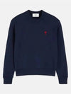 Small Heart Logo Sweatshirt Navy - AMI - BALAAN 2