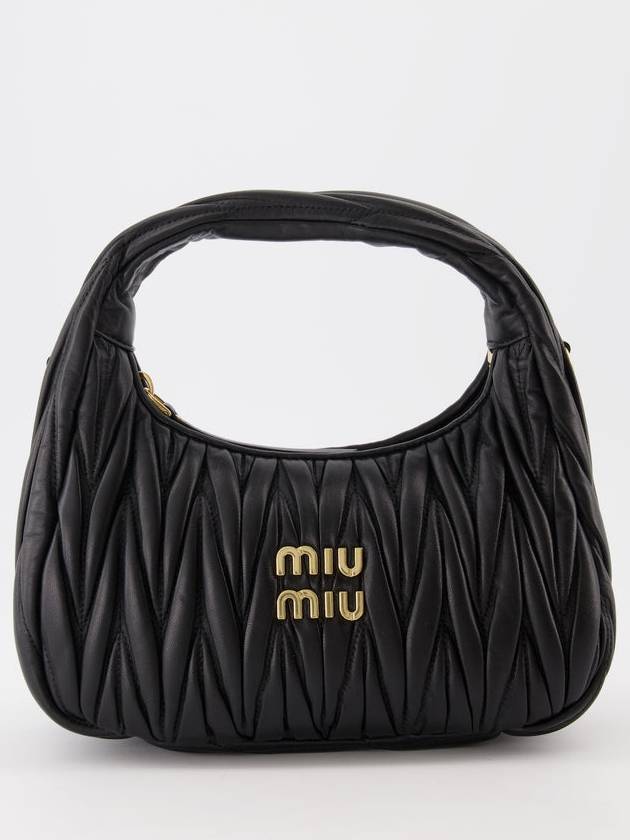 Wander Materasse Nappa Leather Mini Hobo Tote Bag Black - MIU MIU - BALAAN 2