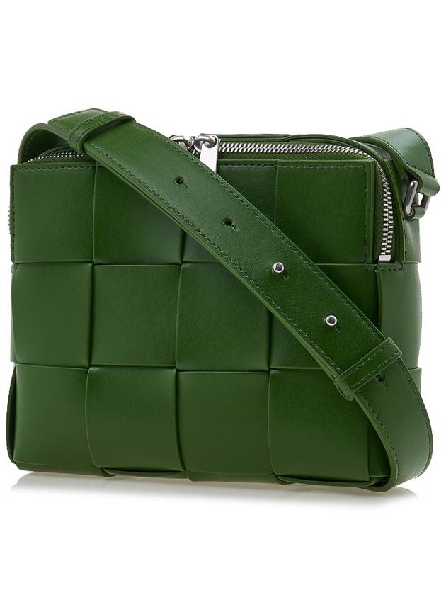 Cassette Intrecciato Leather Cross Bag Avocado - BOTTEGA VENETA - BALAAN 3