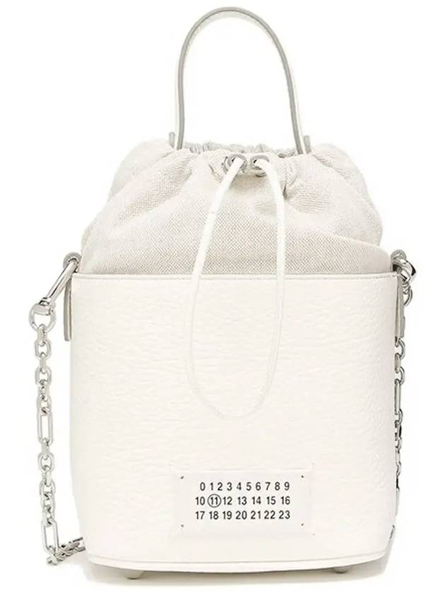 5AC Number Logo Texture Leather Bucket Bag Ivory - MAISON MARGIELA - BALAAN 3