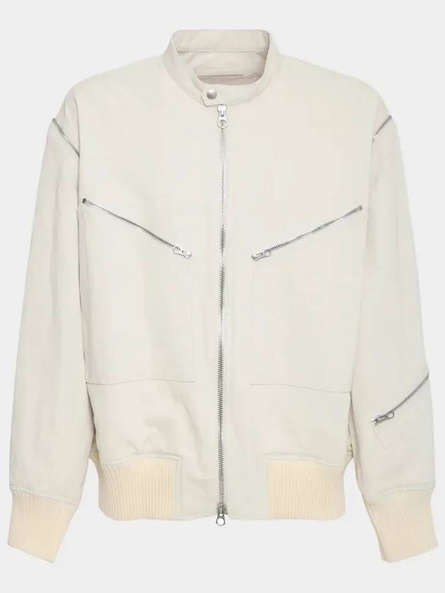 Jacket Pigment Coated Cotton Linen Blouson White JSMU420627 MU250200A - JIL SANDER - BALAAN 2