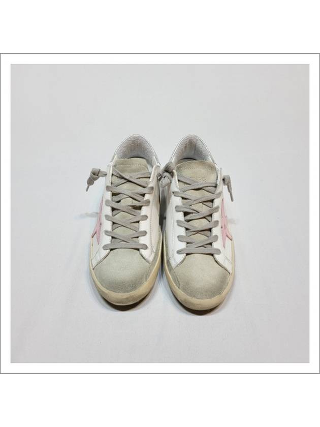 Women's Superstar Silver Heel Tab Pink Star Low Top Sneakers White - GOLDEN GOOSE - BALAAN 9