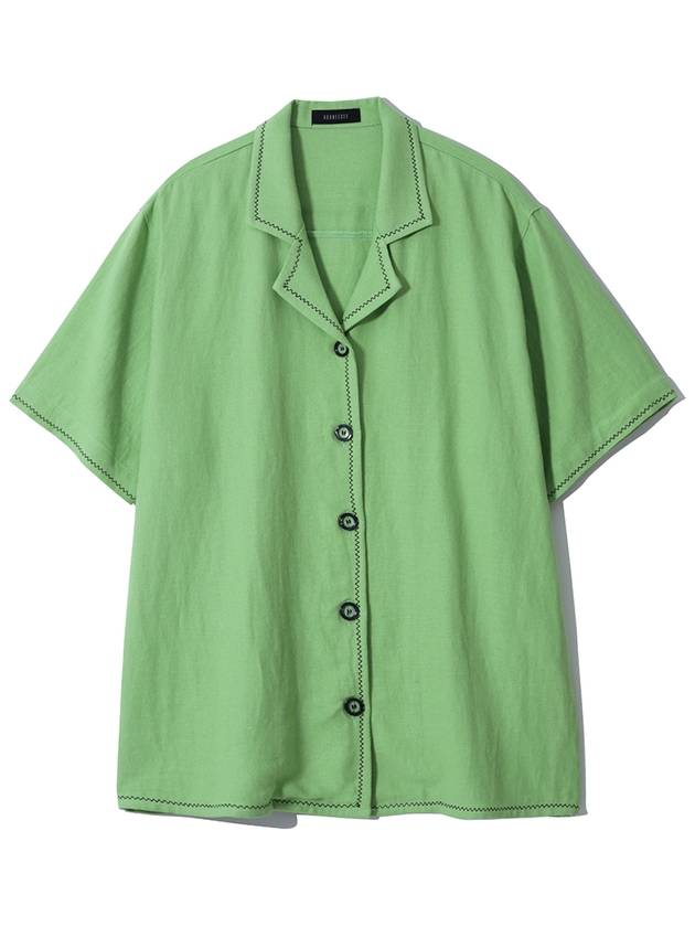 Oxford Linen Collar Shirt_Yellowish green - KOOKEESEE - BALAAN 1