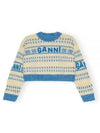 Logo Intarsia Organic Cotton Knit Top - GANNI - BALAAN 2