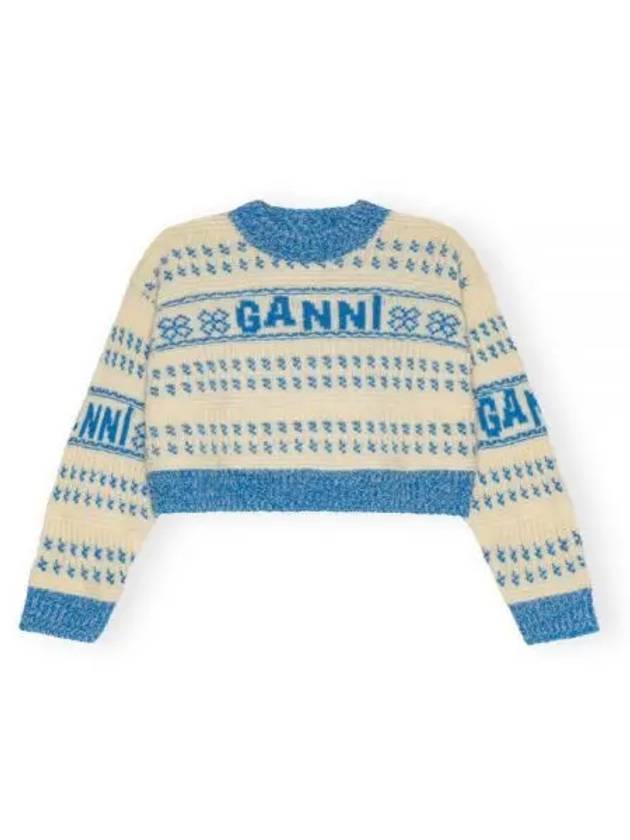 Logo Intarsia Organic Cotton Knit Top - GANNI - BALAAN 2