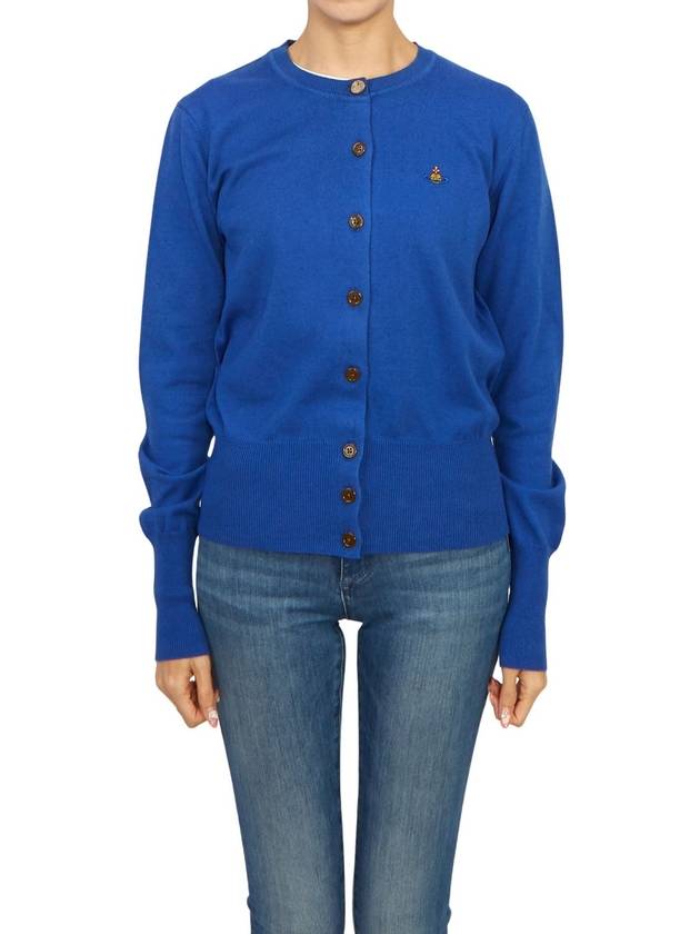 Bea Logo Cardigan Blue - VIVIENNE WESTWOOD - BALAAN 2