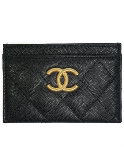 CC Logo Caviar Leather Card Wallet Black - CHANEL - BALAAN 2