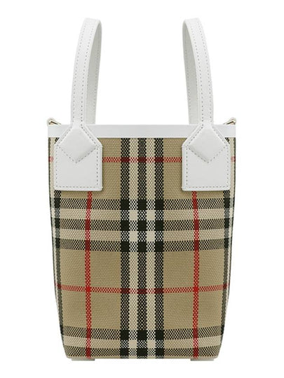 Burberry Mini London Tote Bag Archive Beige White - BURBERRY - BALAAN 2