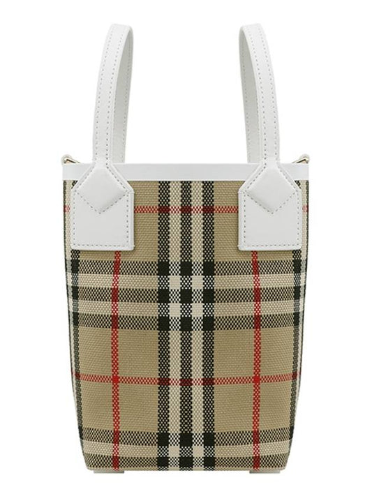 Burberry Mini London Tote Bag Archive Beige White - BURBERRY - BALAAN 2