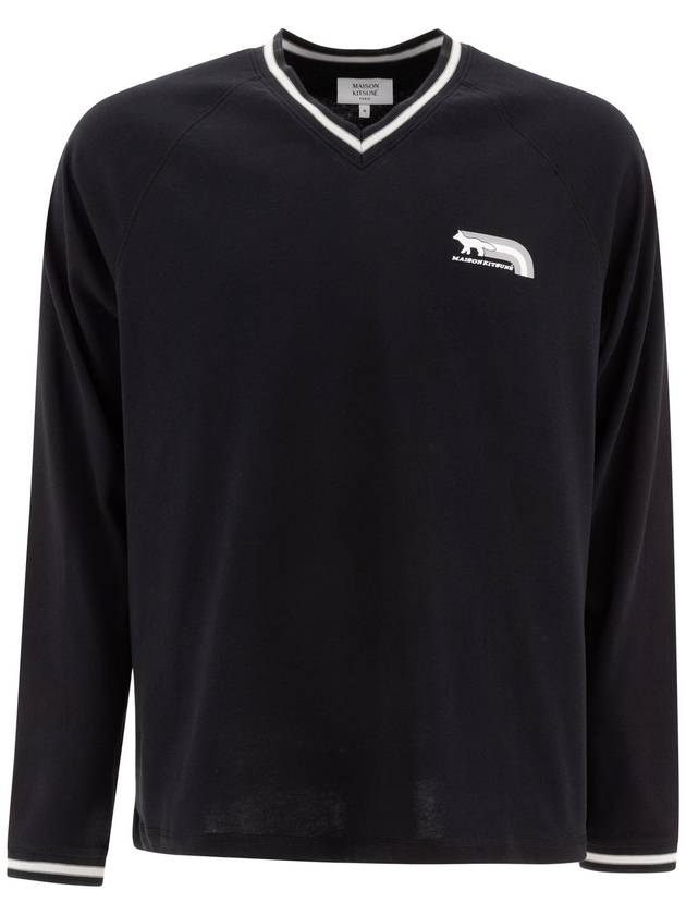 Flax Fox Long Sleeve T-Shirt Black - MAISON KITSUNE - BALAAN 2