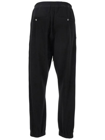 Black Track Pants With Oversized Drawstring In Wool Man - RICK OWENS - BALAAN 2