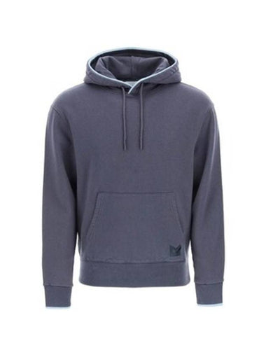 Tonal MK Embroidered Cotton Hoodie Anthracite - MAISON KITSUNE - BALAAN 1