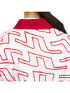 Women's Audrey Monogram Print Golf Crop Bomber Jacket Red - J.LINDEBERG - BALAAN 10