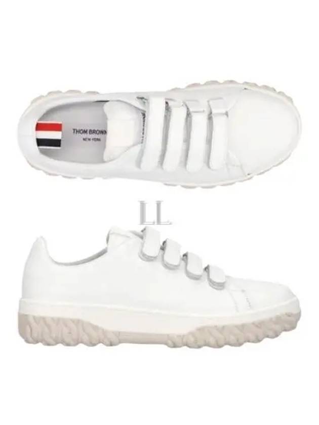 Vitello Calf Court Low Top Sneakers White - THOM BROWNE - BALAAN 2