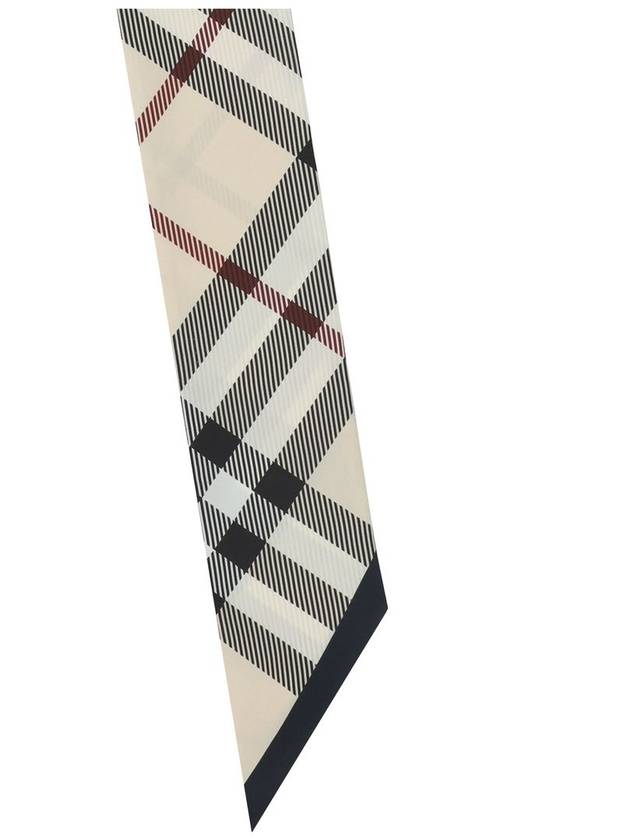 Skinny Check Silk Scarf Beige - BURBERRY - BALAAN 4