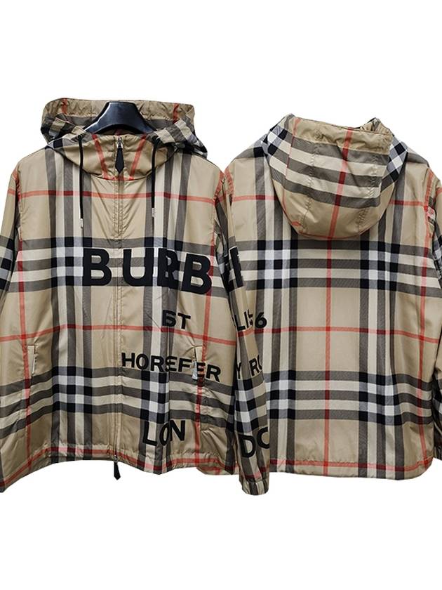 Men's Horseferry Print Check Hoodie Zip-up Beige - BURBERRY - BALAAN 2