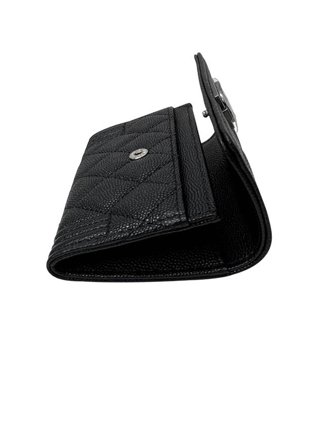 Boy  Flap Card Holder Grained Calfskin Ruthenium Black - CHANEL - BALAAN 6