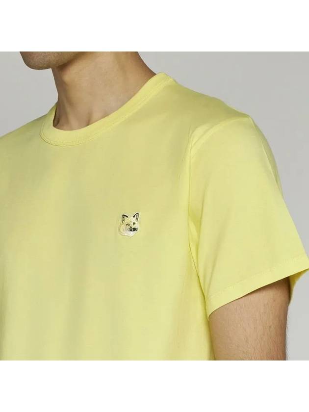 Tonal Fox Head Patch Regular Short Sleeve T-Shirt Lemon Yellow - MAISON KITSUNE - BALAAN 3