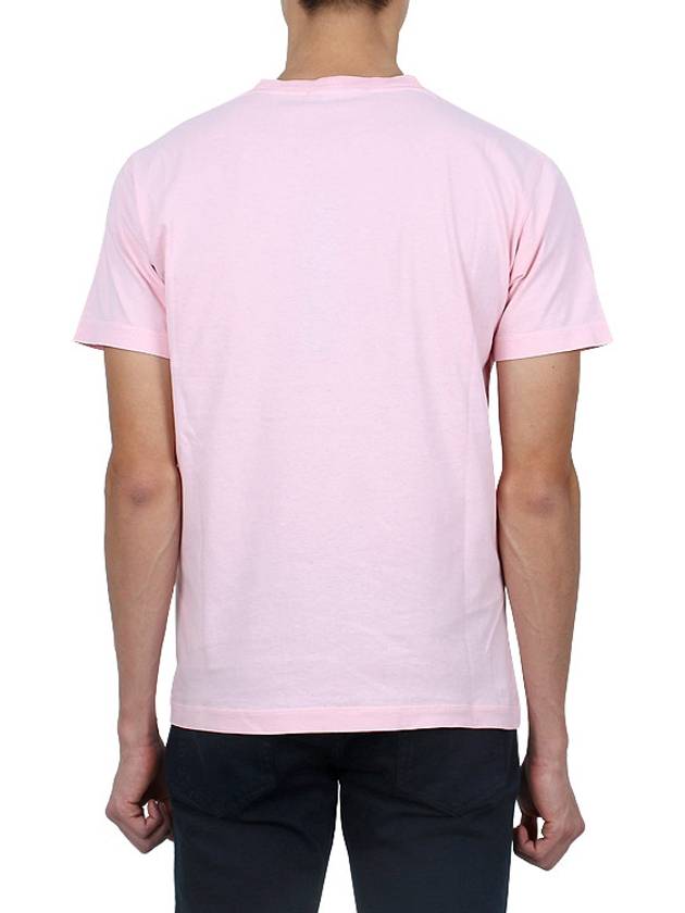 Garment Dyed Institutional One Print Cotton Jersey Short Sleeve T Shirt Pink - STONE ISLAND - BALAAN 5