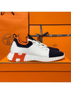 Men's Depart Sneakers Knit Calfskin Marine H Orange - HERMES - BALAAN 3