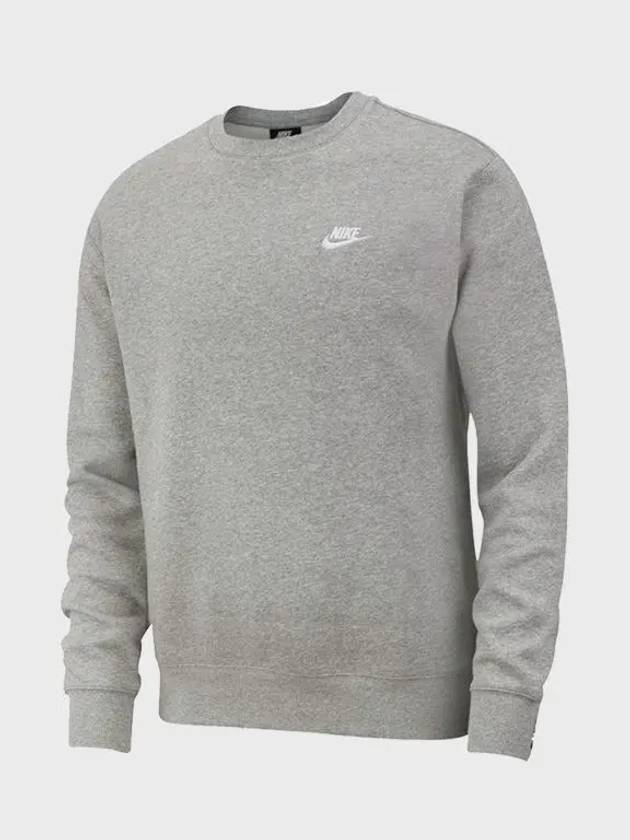 Sportswear Men's Club Fleece Crew Sweatshirt Grey - NIKE - BALAAN 3