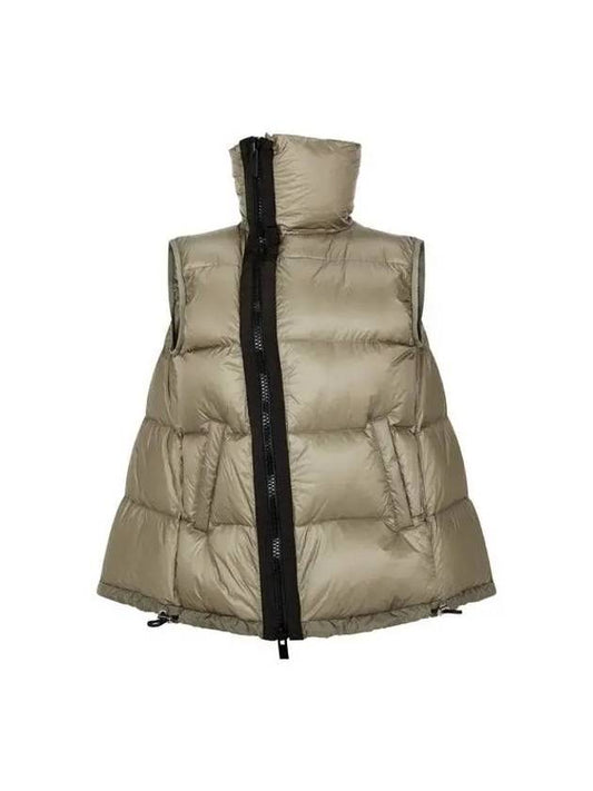 Women's high neck A-line down padded vest khaki 270013 - SACAI - BALAAN 1