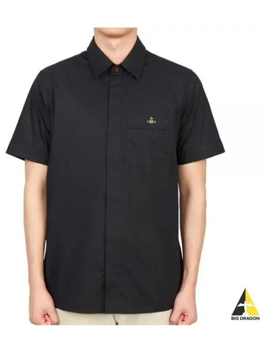 Men's Logo Classic Short Sleeve Shirt Black - VIVIENNE WESTWOOD - BALAAN 2