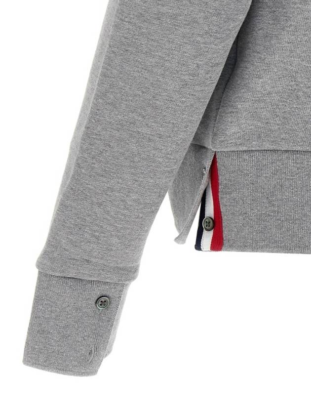 4-Bar Loopback Jersey Cardigan Light Grey - THOM BROWNE - BALAAN 5