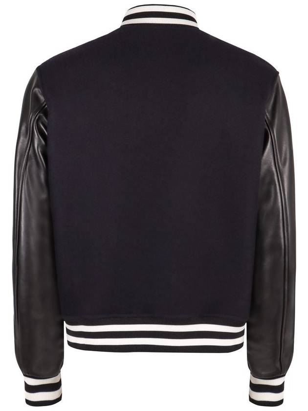 Varsity Wool Leather Jacket Navy - GUCCI - BALAAN 2