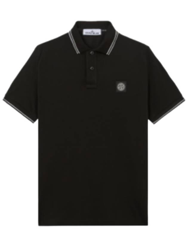 Logo Badge Polo Shirt Black - STONE ISLAND - BALAAN 2