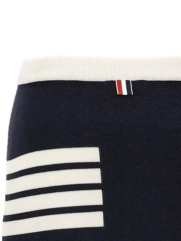 Double Face Merino 4 Bar A Line Skirt Navy - THOM BROWNE - BALAAN 4