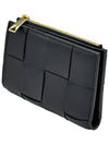 Intrecciato Zipper Fold Halfwallet Black - BOTTEGA VENETA - BALAAN.