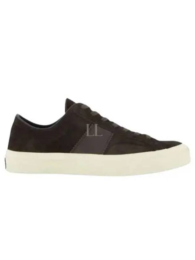 Logo Detail Suede Low Top Sneakers Brown - TOM FORD - BALAAN 2