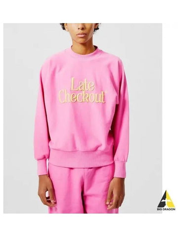 LATE CHECKOUT U Pink crewneck sweatshirt - CORELATE - BALAAN 1