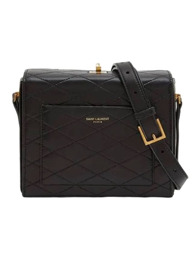 Quilted Lambskin Leather Mini Square Cross Bag Black - SAINT LAURENT - BALAAN 1