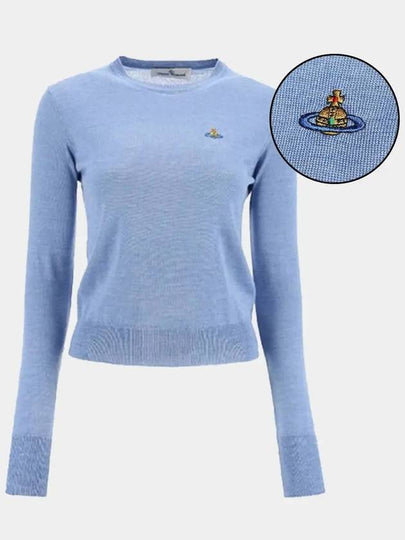 Women's Bea Jumper Embroidered Logo Knit Top Indigo - VIVIENNE WESTWOOD - BALAAN 2