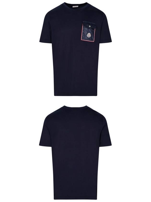 MONCLER pocket patch logo short sleeve t-shirt navy H1091 8C00048 8390Y 778 - MONCLER - BALAAN