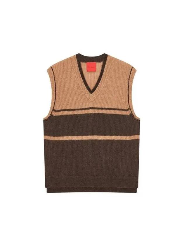 COMMISSION Striped pattern mohair vest brown 271666 - PAUL SMITH - BALAAN 1