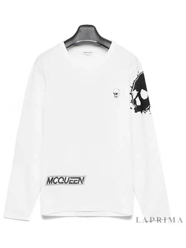 Graphic Skull Print Short Sleeve T-shirt White - ALEXANDER MCQUEEN - BALAAN 4